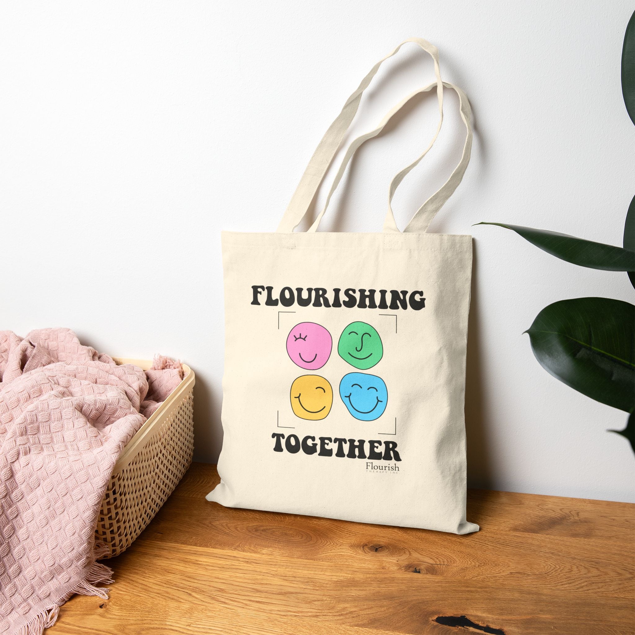 Faces Flourishing Together Tote Bag - Flourish Therapy Collection